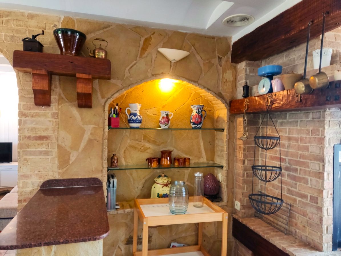 Cocina y salón de Villa Santos